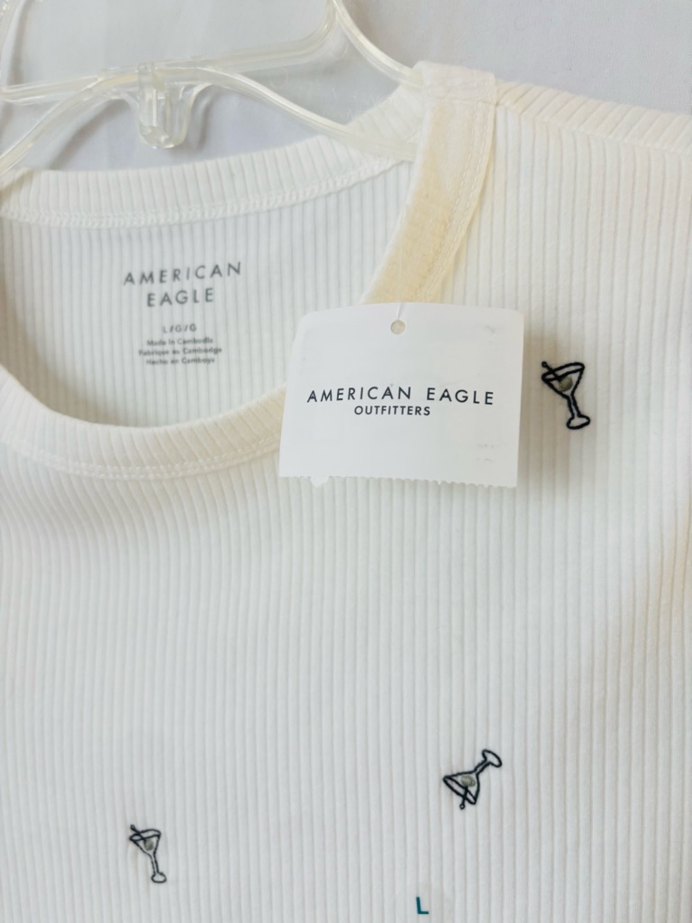American Eagle Cocktail Ribbed Tee NWT - Picture 7 of 8